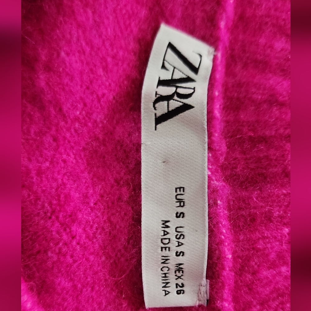 Zara Fuchsia Pullover Sweater Sz SMALL - Picture 12 of 12
